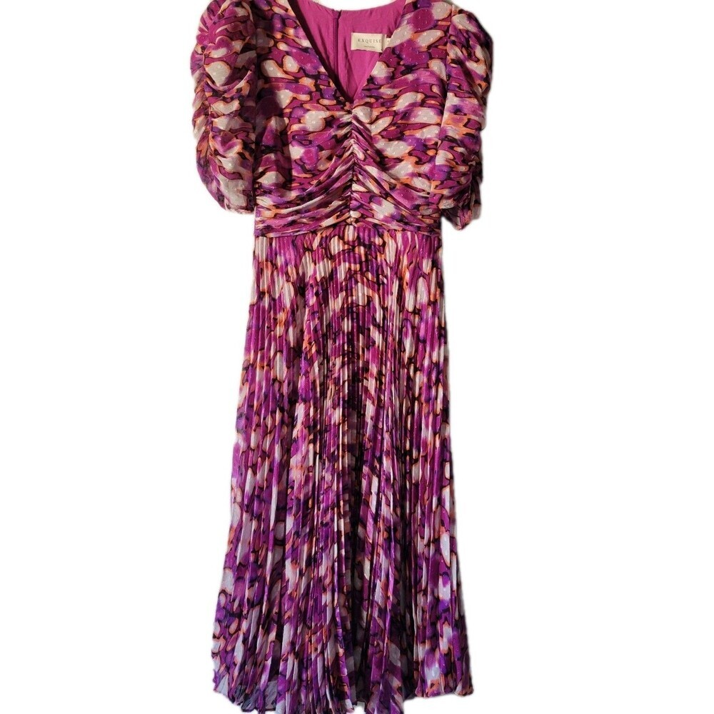 EXQUISE Anthropologie Seersucker Shift dress Floral Size S - Picture 4 of 13